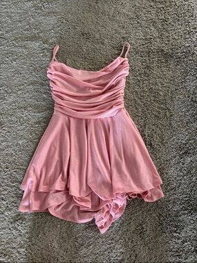 Windsor Pink sparkles Ruched Spaghetti-Strap romper